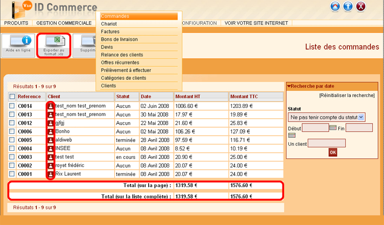  où trouver ses commandes et anciennes commandes sur le site ?