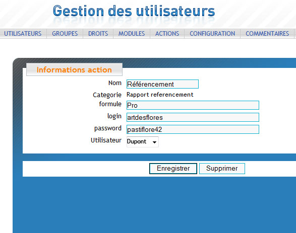 Informations action