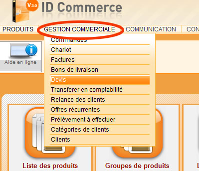 gestion commerciale - créer devis